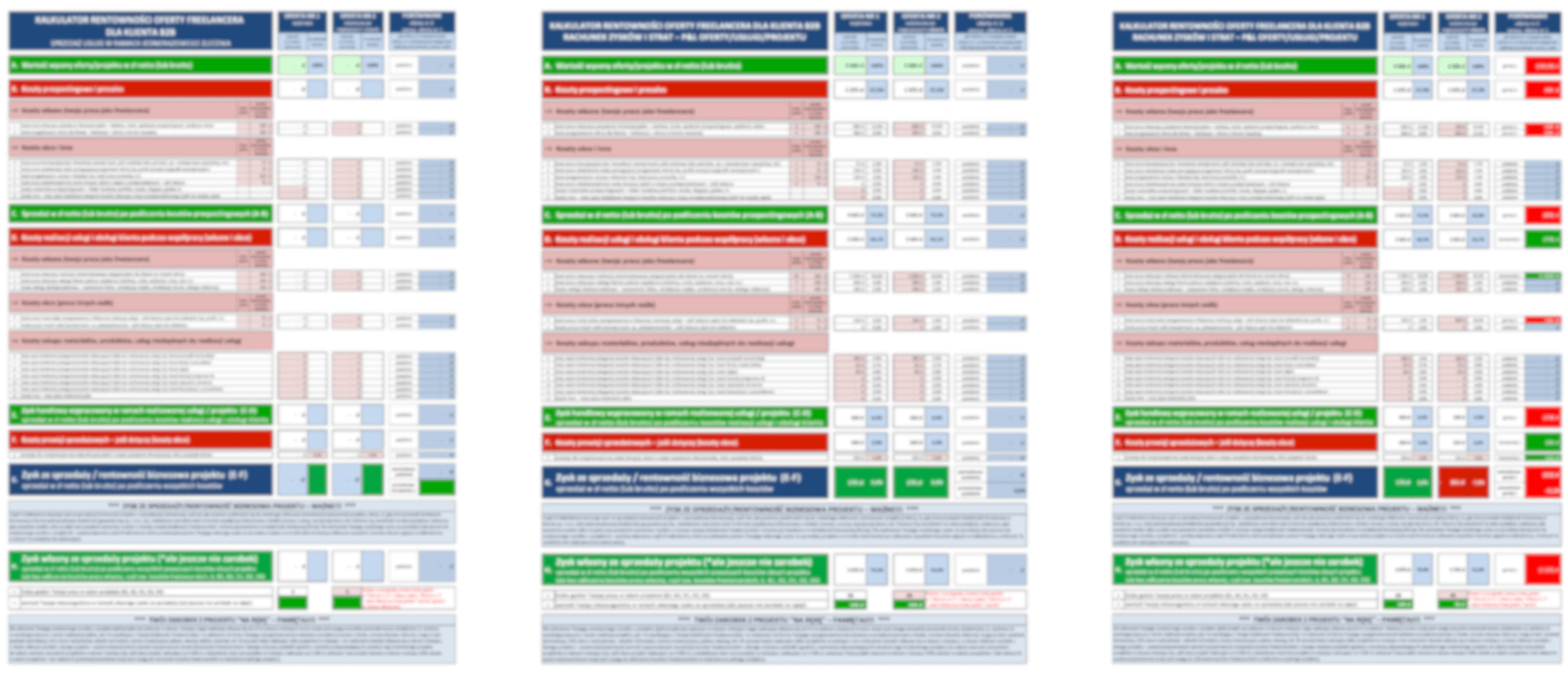 Kalkulatora rentowności oferty freelancera dla klienta b2b