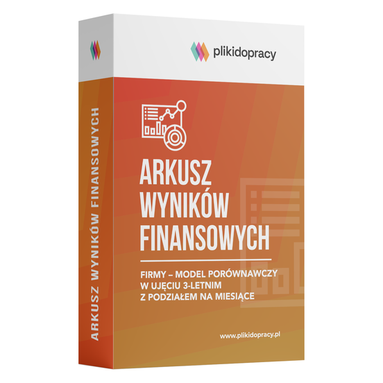 Arkusz wyników finansowych firmy – model porównawczy w ujęciu 3-letnim z podziałem na miesiące