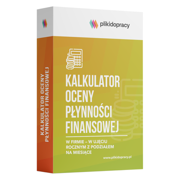 Kalkulator oceny płynności finansowej w firmie – w ujęciu rocznym z podziałem na miesiące