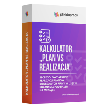 Kalkulator „Plan vs realizacja” – szczegółowy arkusz realizacji planów biznesowych firmy w ujęciu rocznym z podziałem na miesiące