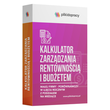 Kalkulator zarządzania rentownością i budżetem firmy – porównawczy w ujęciu rocznym z podziałem na miesiące